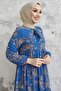 Lavi Tassel Detailed Chiffon Dress - Blue - 2