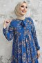 Lavi Tassel Detailed Chiffon Dress - Blue - 3