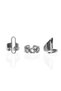 Women's Silver Color Lacquer Plated Adjustable Design Product 3-Piece Ring Set - 7