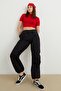 Women's Red Short Sleeve Crop Blouse - 6