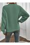 Selanik Knitted Sleeve Motif Crew Neck Green Knitwear Sweater - 4