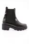 Women's Stretch Detailed Heeled Boots Black Wrinkled Patent Leather 23142132674