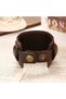 Men's Leather Bracelet Stainless Steel Metal Silver Bracelet Coffee Clasp For Male Jewelry - 2