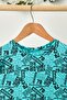 Boy's Short Sleeve Patterned Crew Neck Anti-Sweat, Soft Comfortable 100% Cotton Combed T-shirt - 3