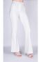 White High Waist Zippered Flare Leg Trousers - 2