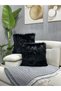Plush Throw Pillow Cover Imported Premium Fabric - black - 2
