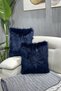 Plush Throw Pillow Cover Imported Premium Fabric - dark blue - 2