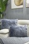 Plush Throw Pillow Cover Imported Premium Fabric - gray - 2