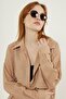 Women's Brown Light Oversize Linen Shirt - 3