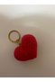 Red Knitted Heart Shaped Amigurumi Keychain - Gift - Amigurumi Heart Keychain - 2