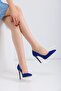 Limar Cobalt Blue Satin Stiletto Pointed Toe Women's Heeled Shoes - 2