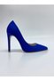 Limar Cobalt Blue Satin Stiletto Pointed Toe Women's Heeled Shoes - 3
