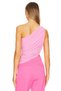 Women's Pink Jersey Drawstring Crop Top - 2