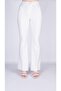White High Waist Zippered Flare Leg Trousers - 3