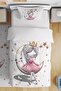 3D White Single Baby/Child Duvet Cover Set with Princess Sitting on the Moon Design