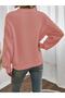 Selanik Knitted Sleeve Motif Crew Neck Powder Knitwear Sweater - 4