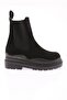 Women's Thick Sole Sterch Deaty Boots Black Suede 1230173112674