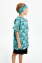 Boy's Short Sleeve Patterned Crew Neck Anti-Sweat, Soft Comfortable 100% Cotton Combed T-shirt - 6