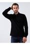 Polo Neck Men's Sweatshirt Without Pockets Regular Fit