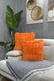 Plush Throw Pillow Cover Imported Premium Fabric - orange