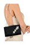 Black Color Satin Crystal Stone Evening Bag Evening Bag Engagement Wedding Bag - 7
