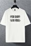 Unisex Women Men Send Nudes Folded Printed Oversize T-shirt
