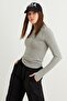 Women's Light Gray Finger Detailed Bodysuit