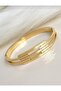 Gold Steel Rib Clamp Bracelet