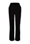 Siyah Geniş Paça Dokuma Pantolon TPRAW22PL0402 - 9