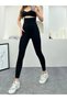 Women's Black Diving Fabric Ultra High Waist Firming Lycra Tights - 2