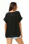 Women's Italian Black Oversize Casual Blouse with Necklace Accessories - 3