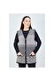 Women's Black and White Patterned Knitwear Buttoned Pocket Winter Mother Vest - 2
