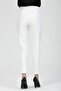 Women's Ecru Pocket Carrot Cut Belted Fabric Trousers - 4