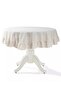 Natural Ruffle Tablecloth Vintage 180 Cm Round - 4
