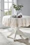 Natural Ruffle Tablecloth Vintage 180 Cm Round - 7