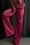 Women's Fuchsia Satin Tube Leg Trousers 23s01013 - 3