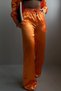 Women's Raised Waist Loose Leg Pocket Detailed Lace-up Orange Trousers 9139