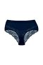 Navy Blue Cotton High Waist Lace Detailed Plus Size Women's Panties - 2