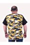 Men's Big Size Shoulder Line Camouflage T-Shirt 23147 Mustard - 5