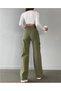 Women's Khaki High Waist Wide Leg Cargo Pants - 2