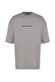 Oversize Gray Cotton T-Shirt - Text Printed, TMNSS23TS00190 - 9
