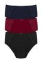 3-Piece Cotton High Waist Large Size Bato Women's Panties with Lace Detail on the Sides