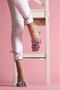 Duna Lilac Piping Ankle Wrap Heeled Shoes