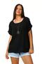 Women's Italian Black Oversize Casual Blouse with Necklace Accessories