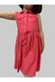Girl's Dress/belt Detailed Shirt Dress/cotton Sleeveless Dress - 2