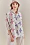 Women's Fuchsia Patterned Oversize Shirt 40501007 - 4