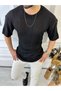 T-Shirt Knitted Knitwear T-Shirt Breathable Anti-Sweat Oversize Loose Fit Casual T-shirt Tisort2893
