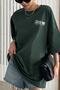 Women's Dark Green Limited Edition Oversize Comfortable Cut Tshirt - 3