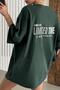 Women's Dark Green Limited Edition Oversize Comfortable Cut Tshirt - 5
