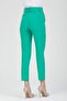 Women's Green Pocket Carrot Cut Belted Fabric Trousers - 5